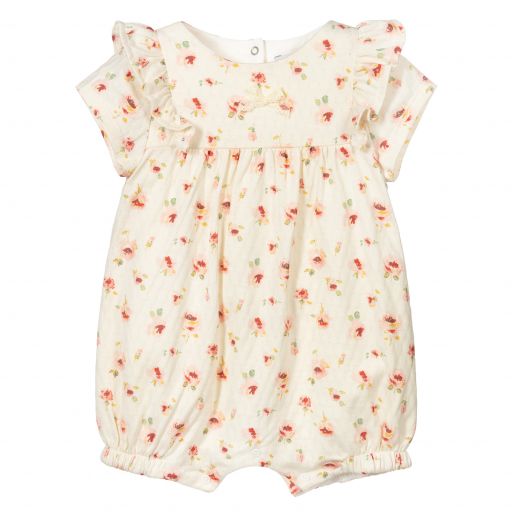 Patachou-Ivory floral Baby Shortie | Childrensalon Outlet