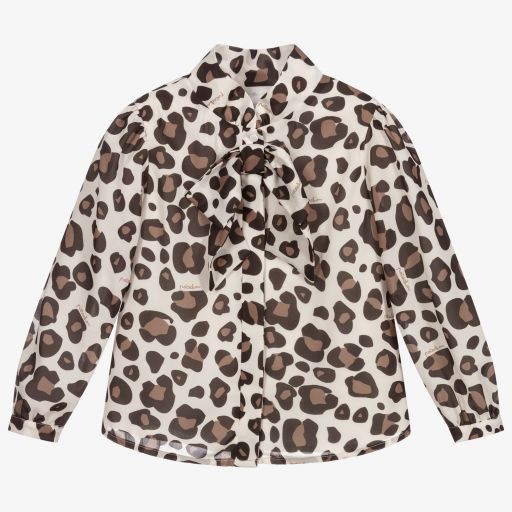 Patachou-Leopard Print Chiffon Blouse | Childrensalon Outlet