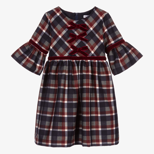 Patachou-Navy Blue & Red Check Dress | Childrensalon Outlet