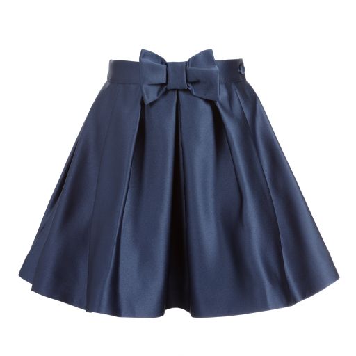 Patachou- Navy Blue Satin Skirt | Childrensalon Outlet