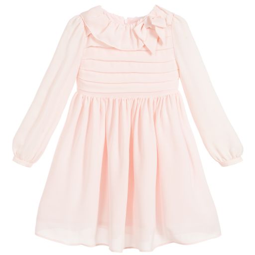 Patachou-Pink Chiffon Crêpe Dress | Childrensalon Outlet