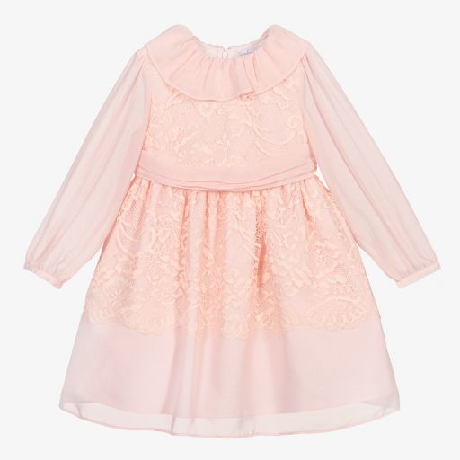 Patachou-Pink Chiffon & Lace Dress | Childrensalon Outlet