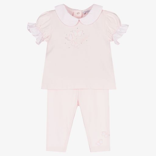 Patachou-Pink Cotton Baby Leggings Set | Childrensalon Outlet