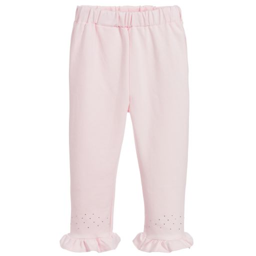 Patachou-Pink Cotton Ruffle Leggings | Childrensalon Outlet