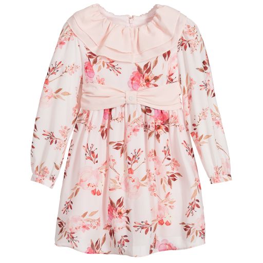 Patachou-Розовое шифоновое платье с цветочным рисунком | Childrensalon Outlet