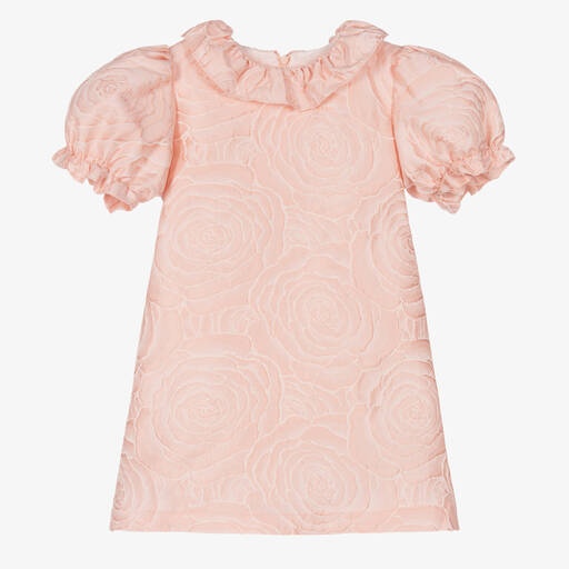 Patachou-Pink Floral Jacquard Dress | Childrensalon Outlet