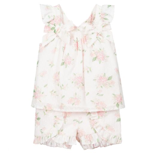 Patachou-Pink Floral Shorts Set | Childrensalon Outlet