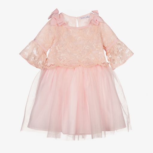 Patachou-Розовый кружевной топ и юбка из тюля | Childrensalon Outlet