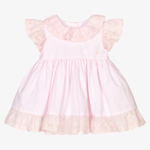 Patachou-Rosa gestreiftes Baby-Baumwollkleid | Childrensalon Outlet