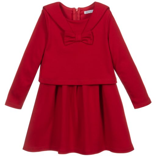 Patachou-Red Cotton Jersey Dress | Childrensalon Outlet