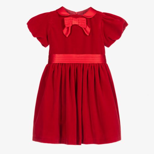 Patachou-Red Velvet Bow Dress | Childrensalon Outlet