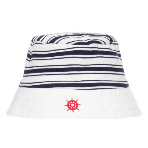 Patachou-Chapeau blanc et bleu Bébé | Childrensalon Outlet