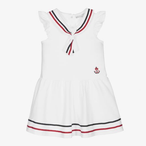 Patachou-White Cotton Sailor Dress | Childrensalon Outlet