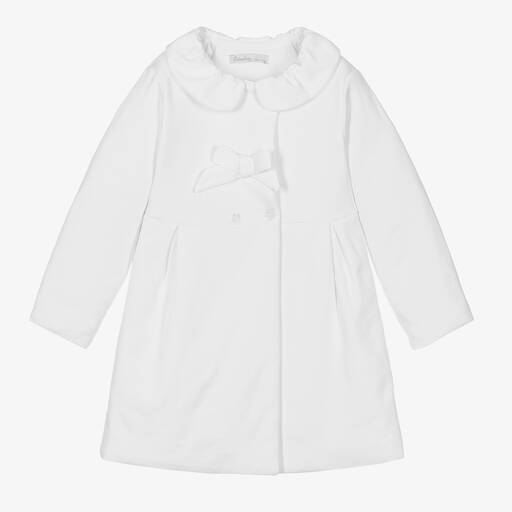 Patachou-White Padded Jersey Coat | Childrensalon Outlet