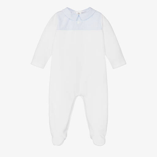 Patachou-White Velour Babygrow | Childrensalon Outlet