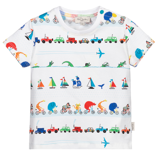 Paul Smith Junior-Baby Boys White Cotton T-Shirt | Childrensalon Outlet