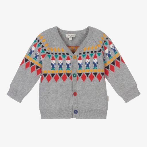 Paul Smith Junior-Boys Grey Gnome Cardigan | Childrensalon Outlet