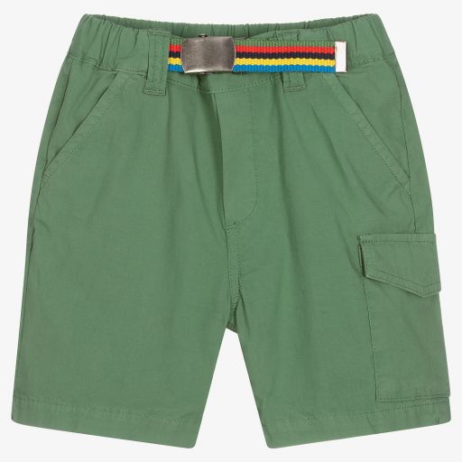 Paul Smith Junior-Boys Khaki Green Cotton Shorts | Childrensalon Outlet