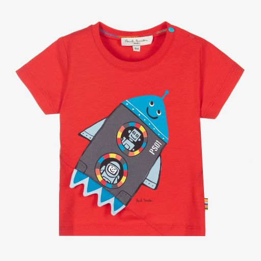 Paul Smith Junior-Boys Red Cotton T-Shirt | Childrensalon Outlet