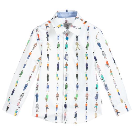 Paul Smith Junior-Boys White Cotton Shirt | Childrensalon Outlet