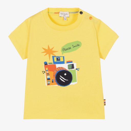 Paul Smith Junior-Boys Yellow Camera T-Shirt | Childrensalon Outlet