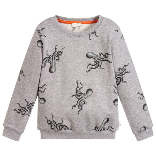 Paul Smith Junior-Grey Cotton Sweatshirt | Childrensalon Outlet