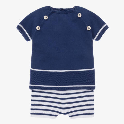 PAZ Rodríguez-Синий трикотажный топ и шорты | Childrensalon Outlet