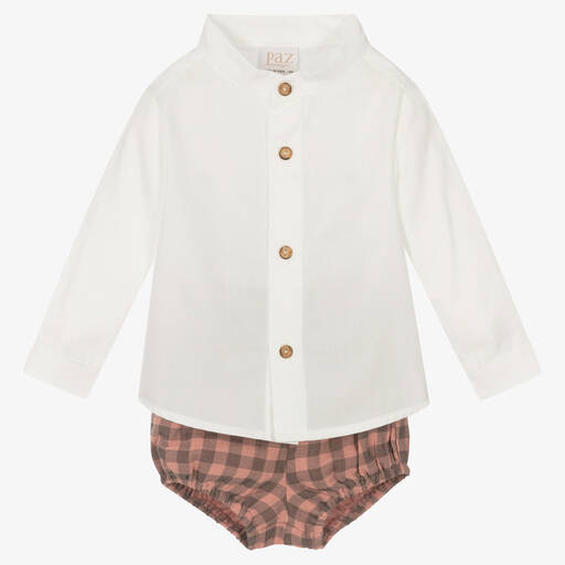 Paz Rodríguez-Baby Boys Check Shorts Set | Childrensalon Outlet