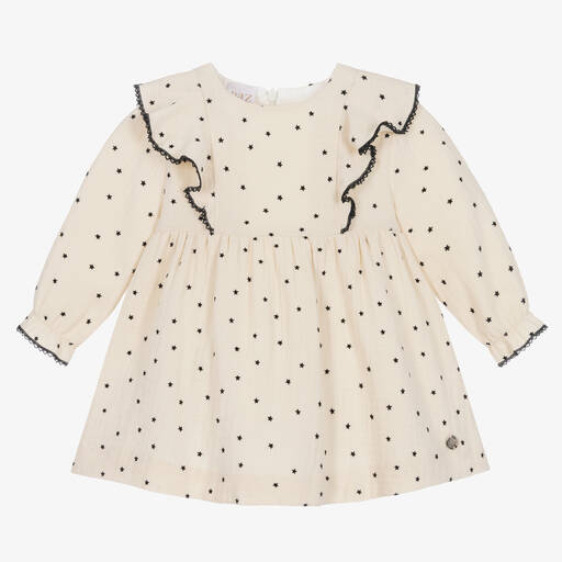 PAZ Rodríguez-Baby Girls Ivory Cotton Star Dress | Childrensalon Outlet