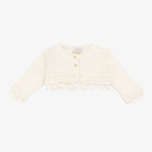 Paz Rodríguez-Baby Girls Ivory Knit Cardigan | Childrensalon Outlet