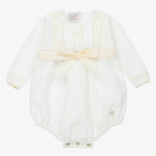 PAZ Rodríguez-Baby Girls Ivory Organic Cotton Shortie | Childrensalon Outlet