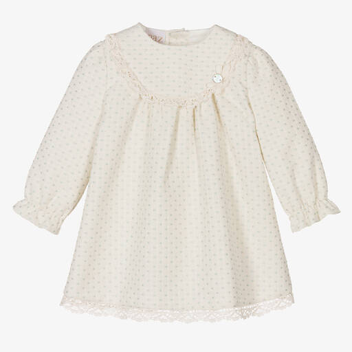 PAZ Rodríguez-Baby Girls Ivory Polka Dot Dress | Childrensalon Outlet