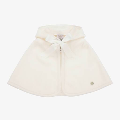 PAZ Rodríguez-Baby Girls Ivory Wool Knit Cape | Childrensalon Outlet