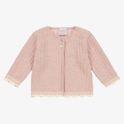 Paz Rodríguez-Baby Girls Pink Cotton Cashmere Cardigan | Childrensalon Outlet