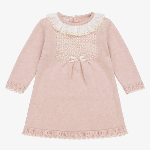Paz Rodríguez-Baby Girls Pink Cotton & Cashmere Dress | Childrensalon Outlet
