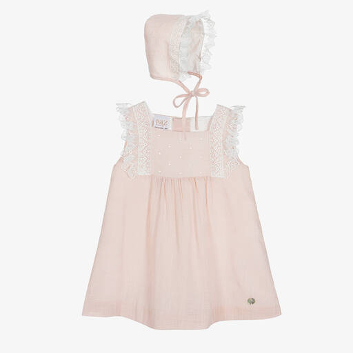 Paz Rodríguez-Baby Girls Pink Cotton Dress Set | Childrensalon Outlet
