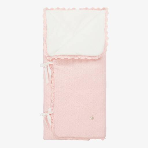 Paz Rodríguez-Baby Girls Pink Knitted Nest (70cm) | Childrensalon Outlet