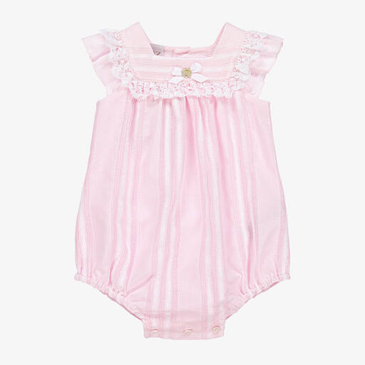 PAZ Rodríguez-Baby Girls Pink Striped Cotton Shortie | Childrensalon Outlet