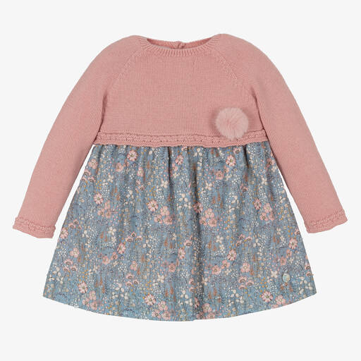 PAZ Rodríguez-Baby Girls Pink Wool & Cotton Dress | Childrensalon Outlet