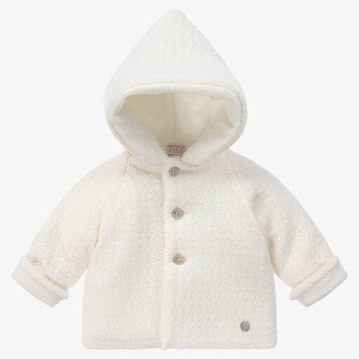 Paz Rodríguez-Baby Ivory Hooded Wool Jacket | Childrensalon Outlet