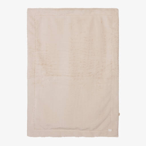 Paz Rodríguez-Beige Faux Fur Baby Blanket (98cm) | Childrensalon Outlet