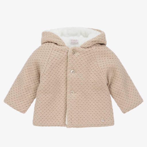 Paz Rodríguez-Beige Knitted Pram Coat | Childrensalon Outlet