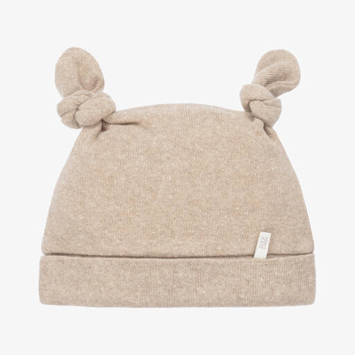 Paz Rodríguez-Beige Knitted Teddy Ears Baby Hat | Childrensalon Outlet