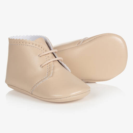 Paz Rodríguez-Beige Pre-Walker Baby Shoes | Childrensalon Outlet