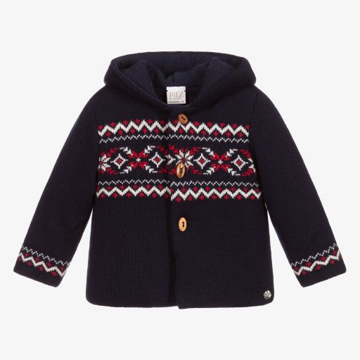 Paz Rodríguez-Blue Fair Isle Knitted Jacket | Childrensalon Outlet