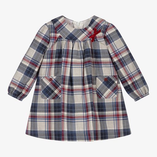 PAZ Rodríguez-Blue & Red Tartan Dress  | Childrensalon Outlet