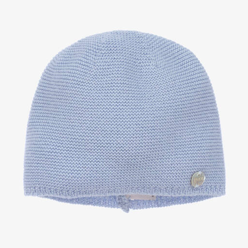 PAZ Rodríguez-Blue Wool Knit Baby Girls Hat | Childrensalon Outlet