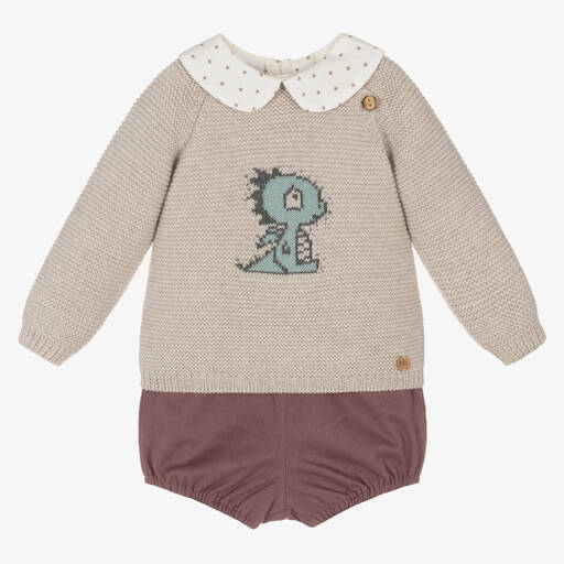 PAZ Rodríguez-Бежево-фиолетовый комплект с шортами для мальчиков | Childrensalon Outlet