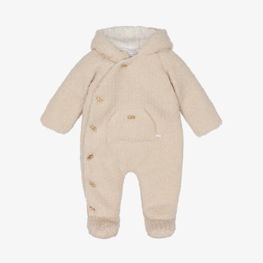 PAZ Rodríguez-Boys Beige Sherpa Fleece Pramsuit | Childrensalon Outlet