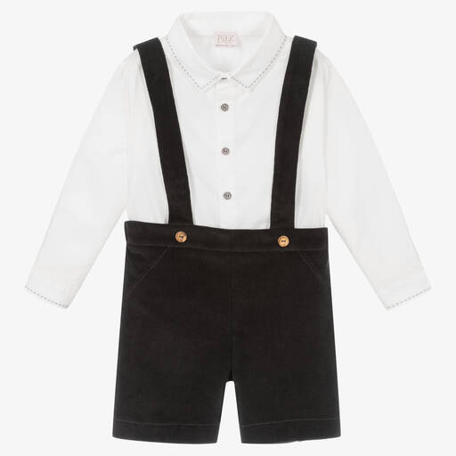 PAZ Rodríguez-Boys Grey Cotton Shorts Set | Childrensalon Outlet